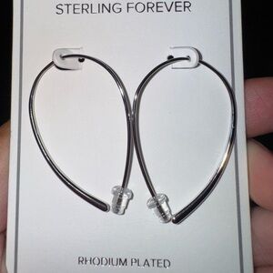 Sterling Forever Silver Hoop Earrings
